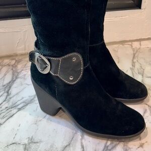 Aerosoles Women's Knee-High Black Velvet Boots - Size 9